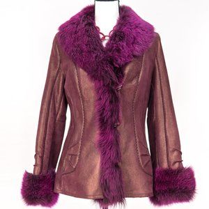 1059-Sergio Danielli Leather & Fur Coat